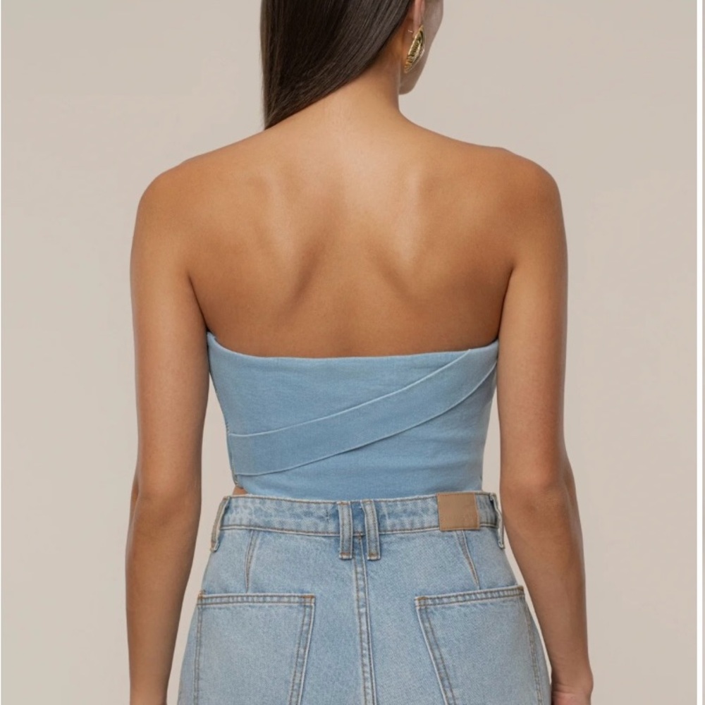 NEW Light Wash Teyana Denim Bustier - Picture 3 of 3